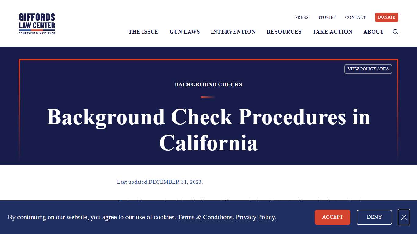 Background Check Procedure Laws in California Giffords